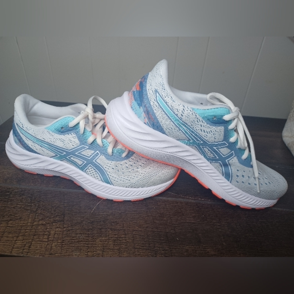Asics Women's Athletic Shoes - White and Blue - Picture 8 of 12